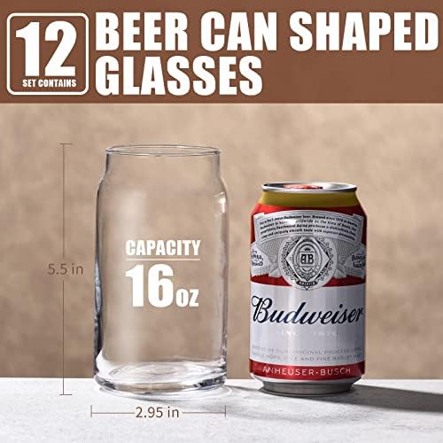 כוח גשם זכוכית כוסות שתיית משקפיים 12 מחשב סט 16 עוז יכול בצורת זכוכית כוסות בירה יכול זכוכית בירה