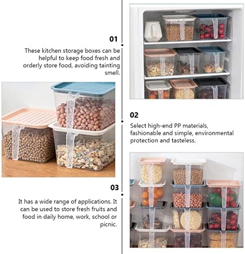 5 יחידות מטבח אטום פלסטיק מיון קופסא פלסטיק מטבח אחסון תיבת אטום מזון פירות תיבת מקרר טרי שמירה עבור
