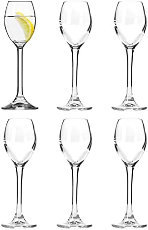 זכוכית משקאות חריפים-זכוכית שוט - כוסות גבעול-סט של 6 כוסות-זכוכית קריסטל-2.4 אונקיות. - שימוש