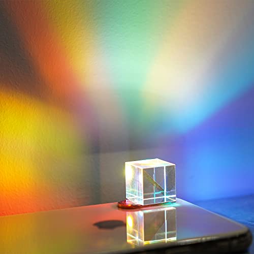 מיני 9 קריסטל זכוכית פריזמה קוביית, אופטי זכוכית פיזור פריזמה אקס קוביית עבור פיסיקה הוראה אמנות דקור