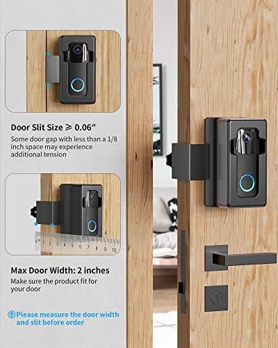 Coolwufan אנטי-גניף דלת פעמון עם פונקציית התאמה, הר דלת וידאו לדירה, בית, עסקים, ללא מקדם וקל