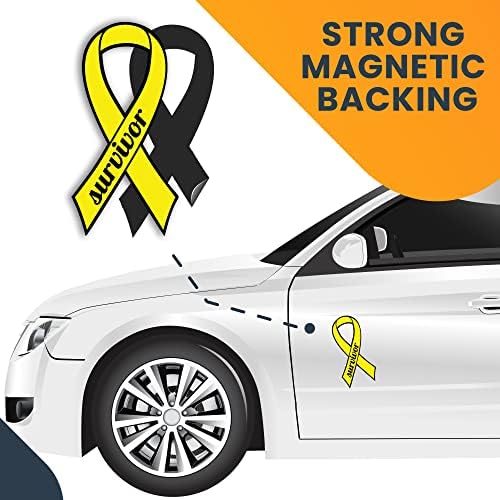 מגנט לי למעלה תומך בשלפוחית ​​השתן סרטן ניצול מדבקות מגנט סרט צהוב, 3.5x7 אינץ ', מגנט רכב כבד לרכב שטח של משאיות