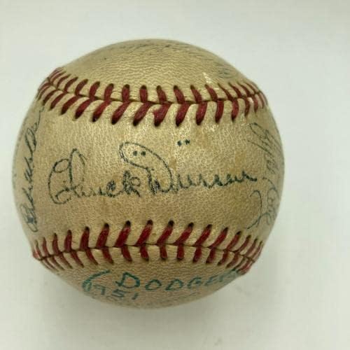 ג'קי רובינסון 1951 צוות ברוקלין דודג'רס חתם על DNA בייסבול PSA - כדורי בייסבול חתימה