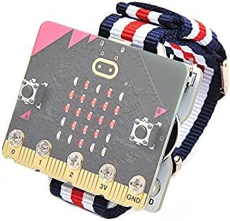 Elecfreaks ערכת קידוד חכמה של Microbit לילדים BBC Micro: Bit Watch ניתנת לתכנות, לוח סיומת מיקרוביט לביש