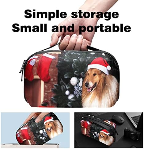 חג המולד כלב בעלי החיים אלקטרוני ארגונית, עמיד הלם תיק נשיאה מגן מקרה, קטן נסיעות כבל ארגונית תיק