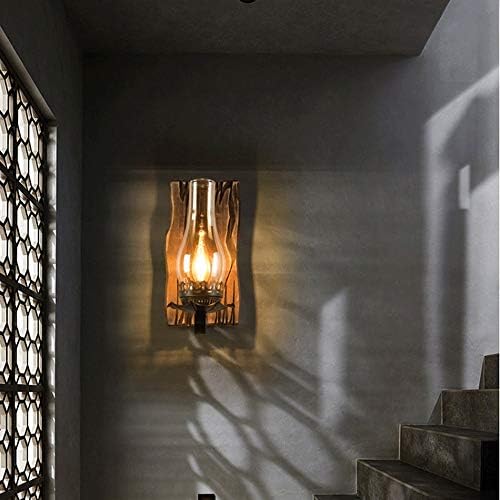 בציר עץ תעשייתי מנורת קיר עתיק דואר 27 קישוט פמוט קיר תאורת יצירתיות זכוכית אהיל קיר אורות לסלון בר קפה חנות אוכל