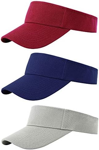 Cooraby 3 חבילות אתלטיות מגני שמש כובעים כובעי שמש מתכווננים בגודל אחד לנשים וגברים