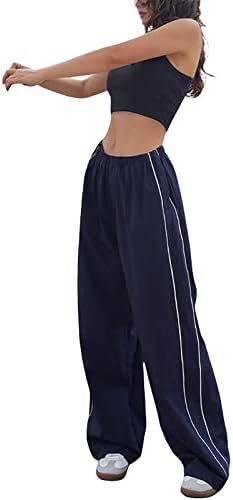 מכנסי מטען רחבים נשים מזדמנים מותניים נמוכים מתכווננים מתכווננים מכנסי טרנינג מכנסי טרנינג מכנסיים