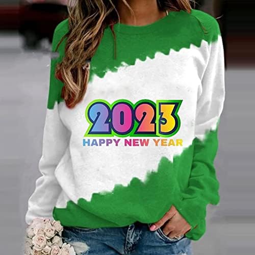 2023 שנה טובה סווטשירט לנשים, חדש שנים חולצה טרנדי דיסקו כדור בסוודרים, 2023 סוודר חולצות, 2023 סווטשירט
