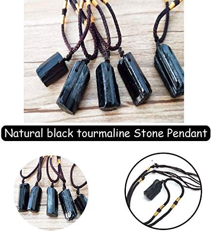 קומידוקס 2 יחידות טבעי שחור טורמלין אבן עמוד תליון שרשרת טורמלין קמע טבעי משלוח טופס קריסטל ריפוי תליון