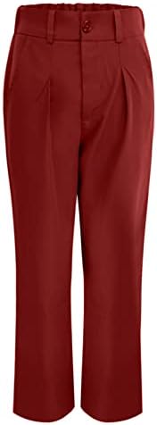 מכנסי טרנינג רגל רחבים לנשים נשים קיץ סולידי עלייה גבוהה רופפת מכנסיים ישרים מזדמנים 2XL מכנסיים לנשים