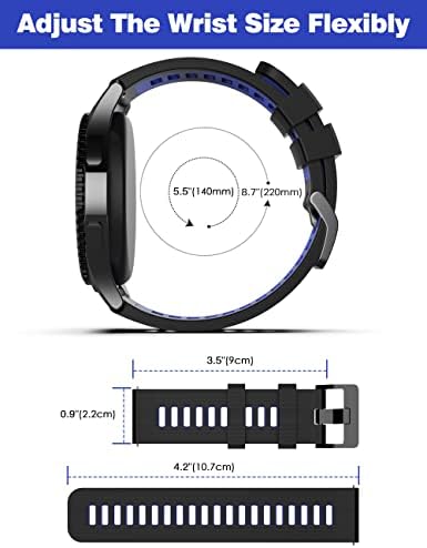 להקת Timovo תואמת ל- Samsung Gear S3 Frontier/Galaxy Watch 46 ממ/צפייה 3 45 ממ, 22 ממ פס החלפת סיליקון