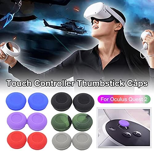 12 x כובעי מקל אגודל עבור Oculus Quest 2, מקלות אגודל סיליקון רכים אביזרים לבקר מגע, רב צבעי עבור Oculus