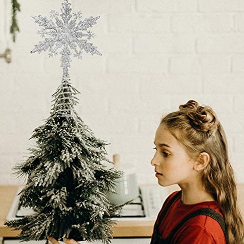 עץ פתית שלג חג המולד קישוט טופר: נצנצים קישוט כוכב עץ צמרת חג המולד לקישוטים לעץ חג המולד קישוט תלייה