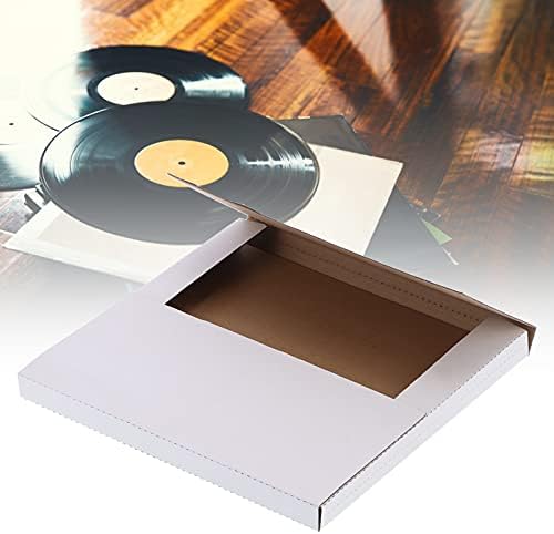 מארז אחסון תקליטי ויניל, ספר דיסק רב -פונקציונלי ספר דיסק קרטון קופסת קופסת קופסת קופסת עומק לבן עומק משתנה