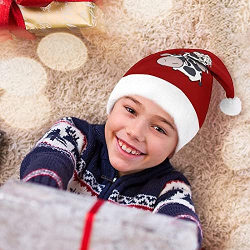פרה מחסנית קטיפה חג המולד כובע שובב ונחמד סנטה כובעי עם קטיפה ברים ונוחות אוניית חג המולד קישוט