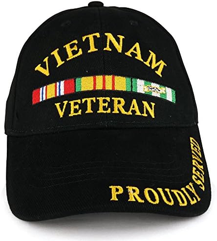 צבא וייטנאם מלחמת ותיק סרט רקום מובנה כותנה אריג צבאי כובע