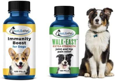 סטליף4 חיות מחמד כלב בריאות משולבת-טבעי כלב ויטמינים ותוספי מזון-כל טבעי, קל לקחת-450 איקס 180 גלולות