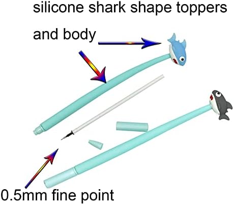 לופנל 8 יחידות חמוד כריש עטי קריקטורה רך גומי כריש ימי בעלי החיים ג ' ל עט 0.5 ממ שחור דיו לילדים בית ספר