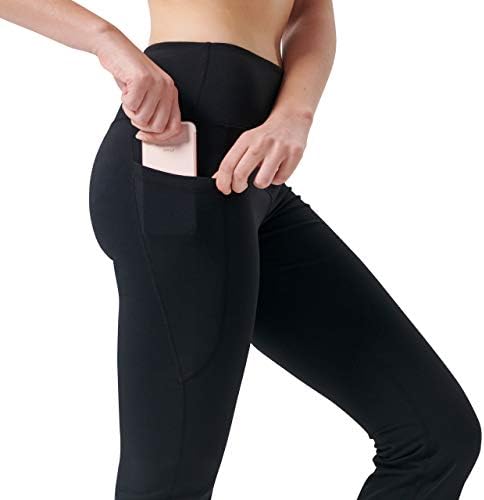 מכנסי קפרי יוגה לנשים זרוני עם כיסים אימון מתלקח חותלות אתחול מכנסי יבול מגדלים