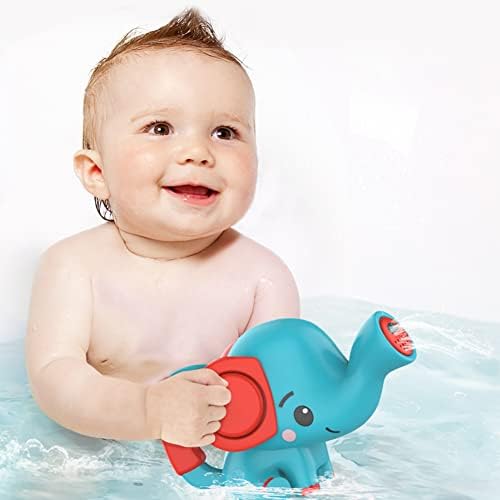 צעצוע של מקלחת יד של QSYY לפעוטות, צעצוע משפך פיל, שקע מים מסתובב דו כיווני, המתאים לתינוקות מעל