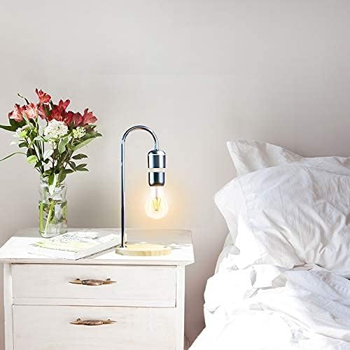 Modirnation מנורת ריחוף מודרנית ייחודית עם נורה צפה ומטען אלחוטי QI מובנה, עיצוב פשטני וחדשני, אור לילה דקורטיבי