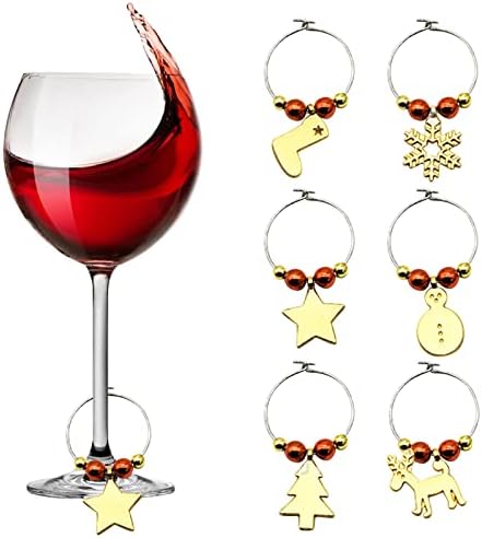 יסטו תכשיטי סטים עבור בנות יין זכוכית קסמי סמני סט של 6 תגים זיהוי יין קסמי עבור גזע סטרלינג תכשיטים