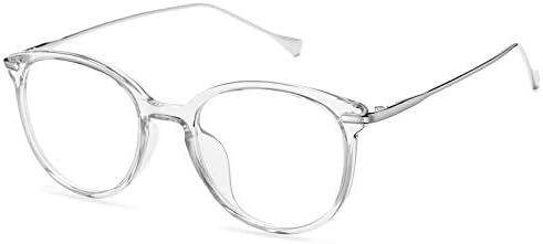 בריילנץ כחול אור חסימת משקפיים לנשים גברים, 2 מארז ללא מרשם עגול בציר ברור משקפיים