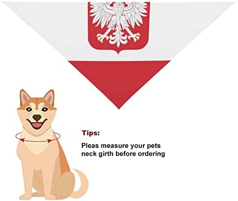 דגל של פולין עם נשר דפוס מודפס לחיות מחמד בנדנות יפה משולש לחיות מחמד צעיף נוח כלב ליקוק מטפחת