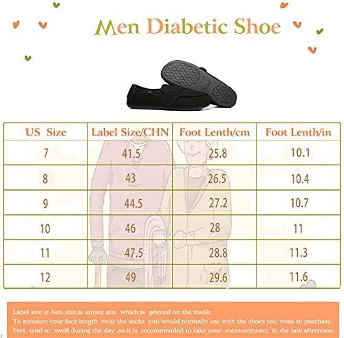 נעלי סוכרת לגברים נעלי בית עם רצועה מתכווננת רחבה במיוחד נעלי הליכה נוחות מקורות חיצוניות הקלה