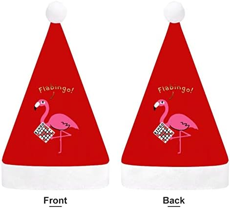 פלמינגו ורוד חג המולד כובע סנטה קלאוס כובעי קצר קטיפה עם לבן חפתים לגברים נשים חג המולד חג מסיבת קישוטים