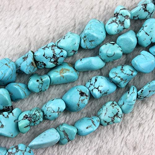 כחול טורקיז האוליט אבן חן סדיר אבן 11-14 ממ חרוזים להכנת תכשיטים עשה זאת בעצמך חרוזים צמידי 15 סנטימטרים