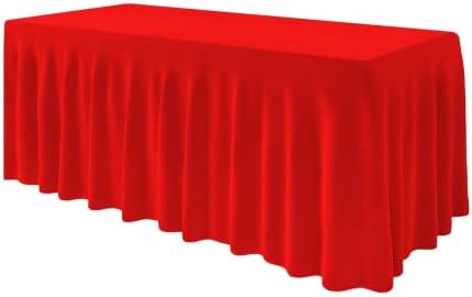אמארט אדום מפת שולחן מלבן שולחנות 6 רגל שולחן חצאית, ספנדקס שולחן כיסוי עבור משתה חתונה מסיבת יום