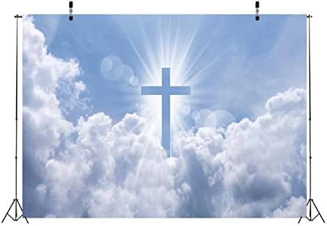 שמיים רקע בלקו 10 על 6.5 רגל בד ישו הנוצרי צלב רקע קדוש רוחות פסחא רקע נוצרי מסיבת כנסיית אירועים