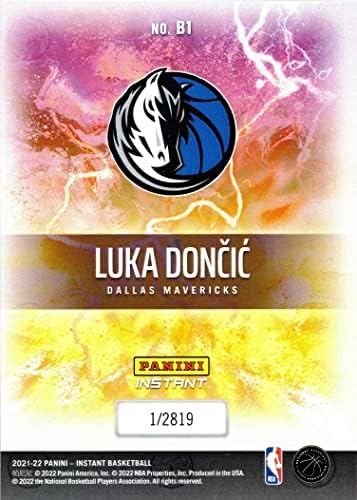 2021-22 פריצה מיידית של פאניני B1 Luka Doncic Card כדורסל Mavericks