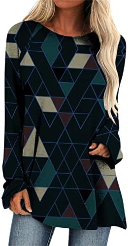 צמרות גודל של נוקמופו פלוס אופנה לנשים שרוול מזדמן שרוול ארוך עגול סוודר צוואר עליון חולצה חולצה טוניקה