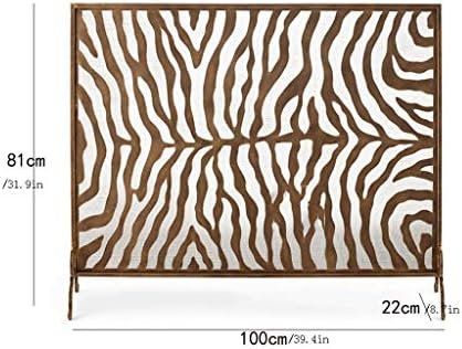 גדר אח של QTBH מסך קיץ אח עכשווי, 39 W x 31 H, Art Hollow Zebra Defiss
