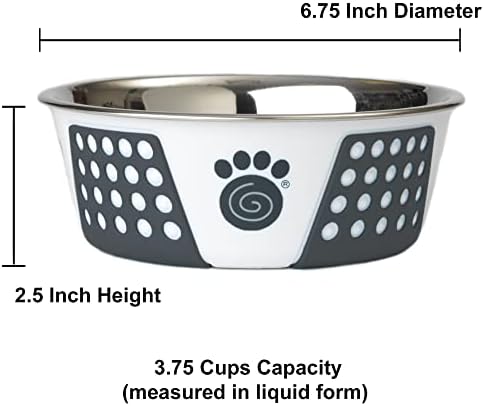 פטרגי 15001 פיג ' י נירוסטה החלקה מדיח כלים בטוח כלב קערת 3.75-כוס קיבולת 6.75-אינץ קוטר 2.5-אינץ גבוה עבור