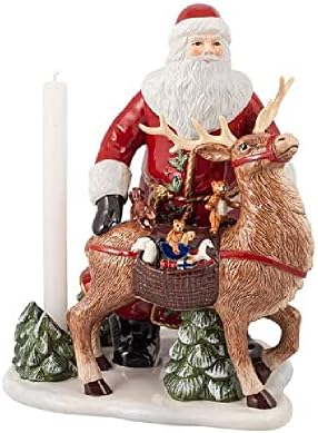 וילרוי ובוך צעצועי חג המולד זיכרון סנטה עם צבי, 23,5 סמ / 0,33 ליטר, לבן