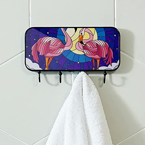 מחזיק מגבת Lyetny קיר רכוב מגבת מתלה אמבטיה תפאורה חלוקת חלוקת חלוק בגדים פלמינגו ויטראז 'זכוכית