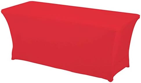 ראלי מוצרי בית ספנדקס מפות שולחן מלבניות, מכסה שולחן בד פוליאסטר כיסוי צבע אחיד לשולחן 6 מטר, אדום,