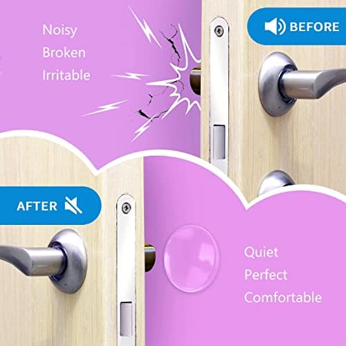 Shangpinfeili 8 PCS כפתור דלת מגן על קיר מגנים על קיר מפני ידיות דלת ， פתרון לשימוש חוזר לשימוש חוזר להפסקת