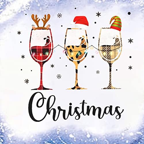 נארברג חג המולד אדום יין זכוכית חולצה לנשים עניבה לצבוע הדפסת חולצת טי מצחיק חג המולד חולצה חג המולד