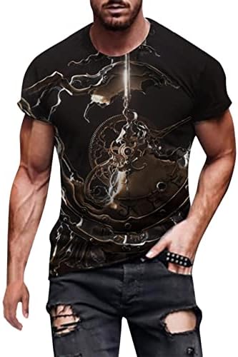 חולצות Bifuton לגברים, גברים 3D הדפס חולצות טריקו שרוול קצר גרפיקה צוואר צוואר טי צמר