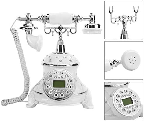 Myingbin טלפון קווי לבן עתיק עם אבני חן מובנות מעמד ללא ידיים עיצוב שולחן רטרו טלפוני חוט