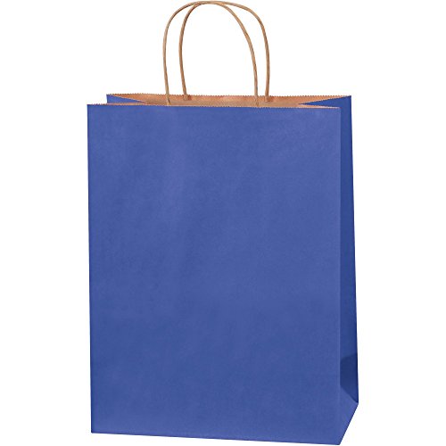 אספקת חבילה עליונה שקיות קניות כהות, 10 איקס 5 איקס 13, מצעד כחול