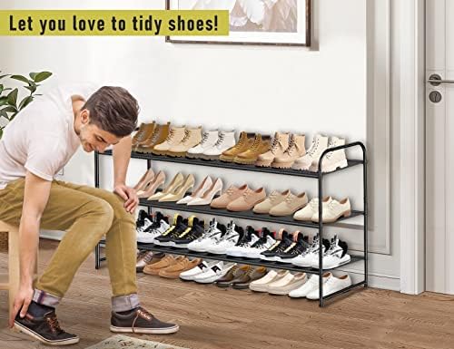 מתלה נעליים ארוכות 3-שכבות לארונות ו -4 מארגן נעליים ארוכות שכבה למארגן נעליים לארונות לאחסון רצפה אחסון