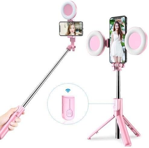 עמדת גלי קופסאות והעלאת לריאה נרזו 50i - Selfiepod Tringlight, Selfie Stick ARM הניתן להרחבה עם אור טבעת עבור Realme