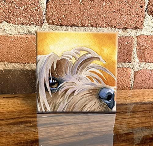 יורקשייר טרייר צבעי מים כלב אמנות דקורטיבי אריח