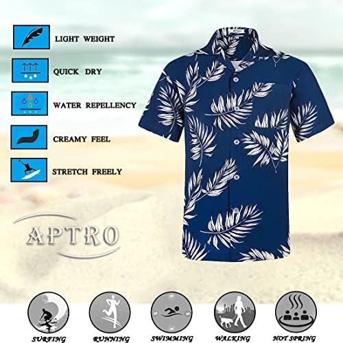 אפטרו גברים של מזדמן הוואי חולצה קצר שרוול מהיר יבש שיוט חוף חולצות